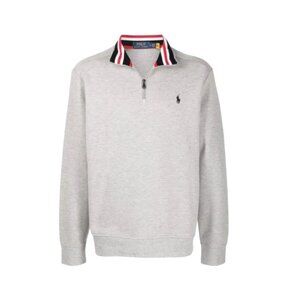 Polo Ralph Lauren Neck logo Double-Knit Mesh 1/4 Zip Pullover Polo Pony, pockets